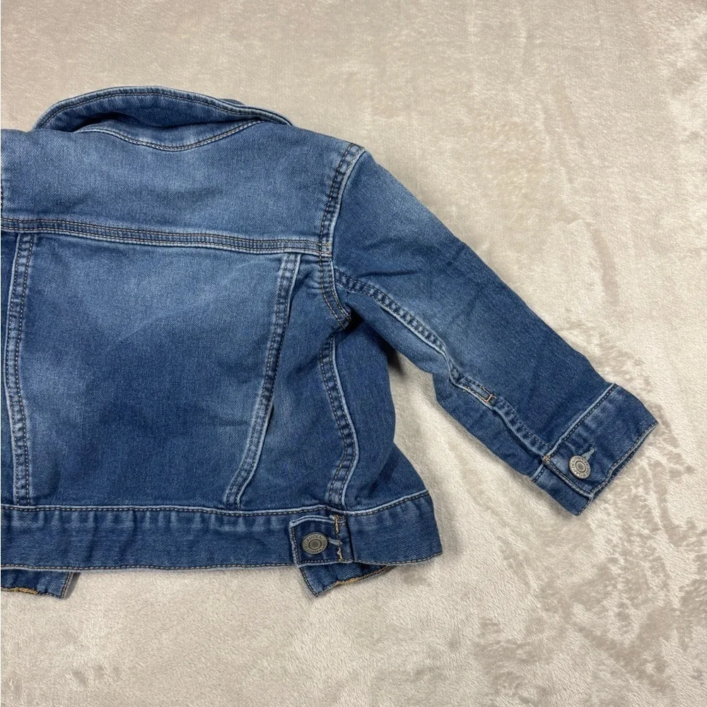 Gap Denim Button Front Collared Girl’s Blue Jeans Jacket Size 18-24 Months